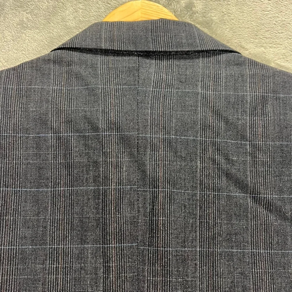 C&R Clothiers Blazer Mens 39S Navy Blue Good Worsted Wool Windowpane USA Made